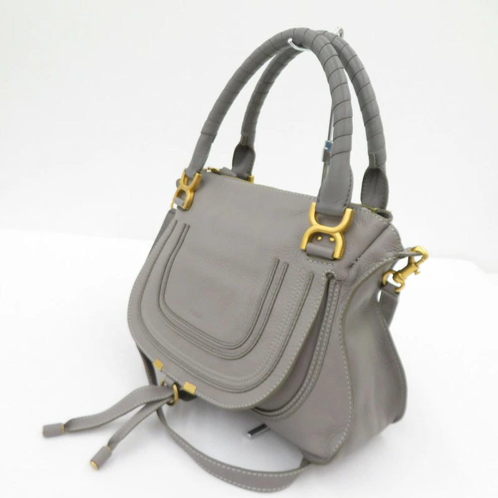 Chloe Marcie Double Carry Bag Handbag Gray